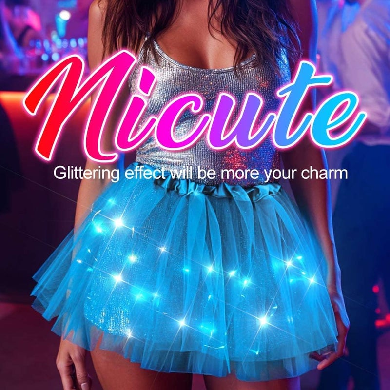 Nicute Light Up Tutu Led Layered Tulle Tutus Skirt for Women - Image 2